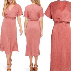 NWT All in Favor Phoebe V-Neck Midi Dress